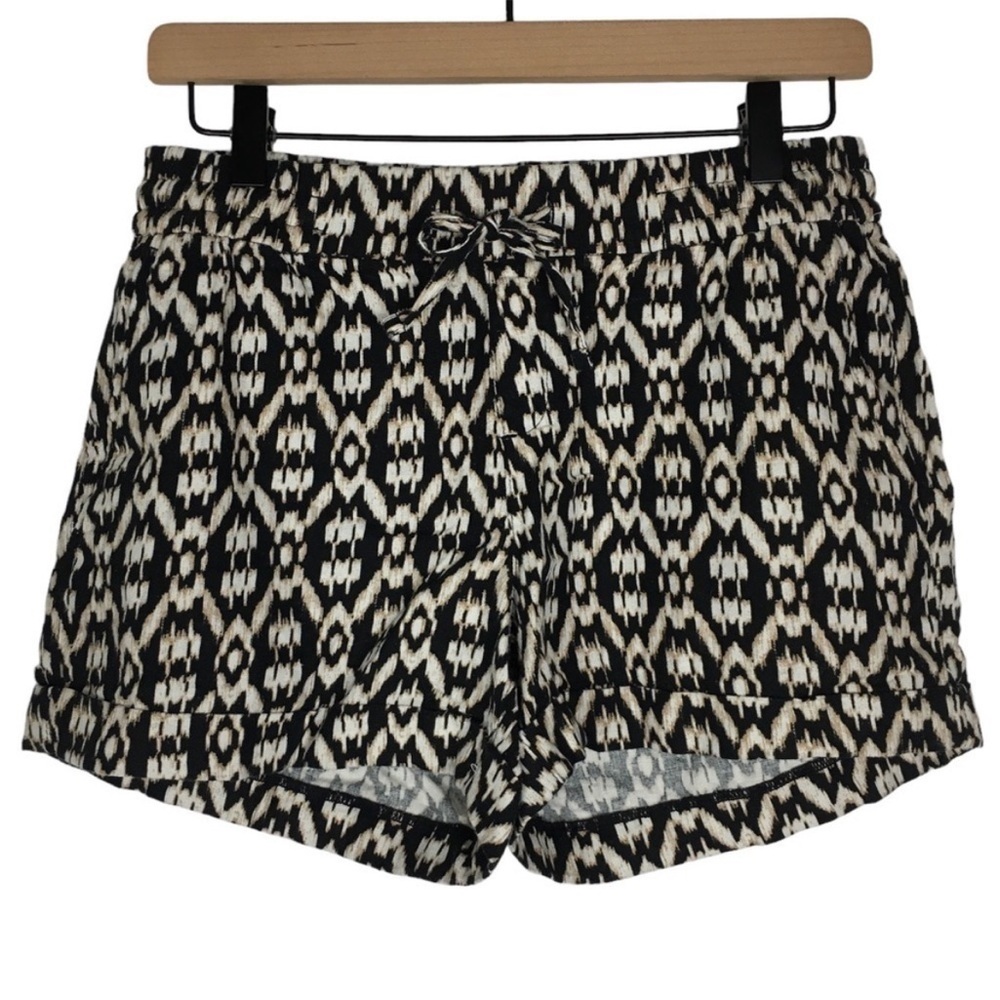 OLD NAVY Linen Blend Shorts Pull On Drawstring Ikat Print Neutral Size Small NWT - Picture 9 of 9